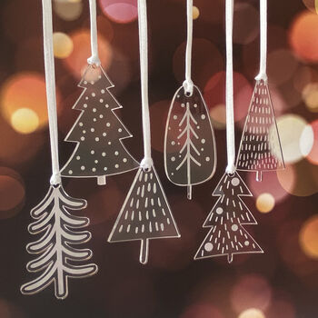 Mini Clear Christmas Tree Decorations, 2 of 4