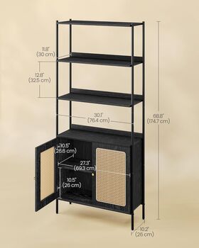 Six Tier Bookcase Metal Frame Tall Bookshelf, 10 of 12