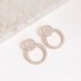 Crystal Double Hoop Earrings In Gold Colour, thumbnail 1 of 3