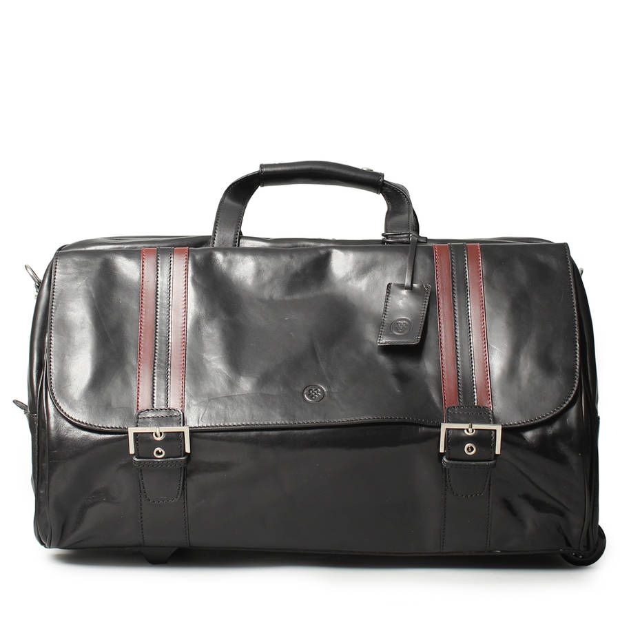 Luxury Mens Wheeled Leather Travel Bag. &#39;dino L&#39; By Maxwell Scott Bags | 0