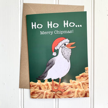 Funny Merry Chipmas Seagull Christmas Card, 2 of 3