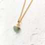 Aventurine Heart Necklace 18k Gold Plated Christmas Gift Present, thumbnail 3 of 5