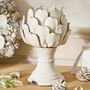 Aged White Artichoke Candle Holder Ornament, thumbnail 2 of 6