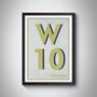 W10 Kensal Green London Postcode Typography Print, thumbnail 8 of 11