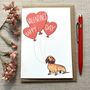 Personalised Dachshund Happy Valentine's Card, thumbnail 2 of 5