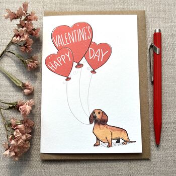Personalised Dachshund Happy Valentine's Card, 2 of 5