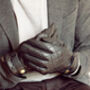 Men's Quilted Leather Gloves With Strap Detail, thumbnail 7 of 12