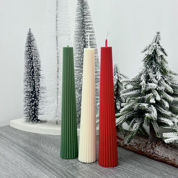 Freestanding Christmas Taper Candle Christmas Decor, 4 of 10