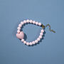 Pink Bead And Heart Toggle Necklace, thumbnail 4 of 6