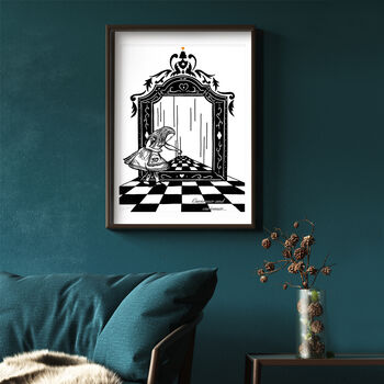 Alice In Wonderland Alice And The Looking Glass Print, 4 of 4