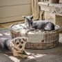 Hove Luxury Hand Woven Rattan Pet Bed, thumbnail 1 of 9