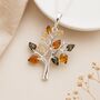 Personalised Sterling Silver Tree Of Life Pendant With Amber, thumbnail 1 of 10