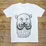 Moustache Bear Men's Organic T Shirt, thumbnail 2 of 5