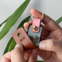 Personalised Photo And Initials Leather Keyring, thumbnail 1 of 4