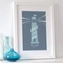 'Love Shine Bright' Personalised Lighthouse Print, thumbnail 1 of 5