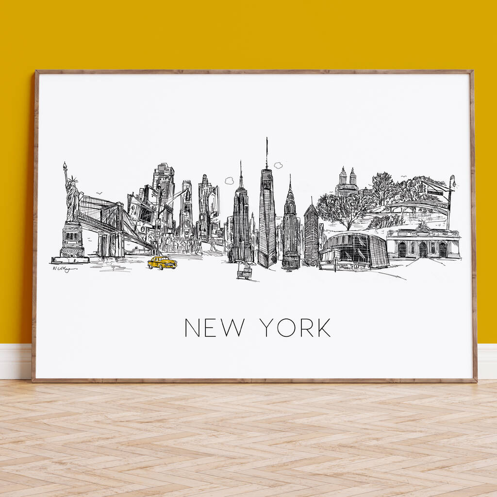 New York Skyline Cityscape Fine Art Print, 1 of 4