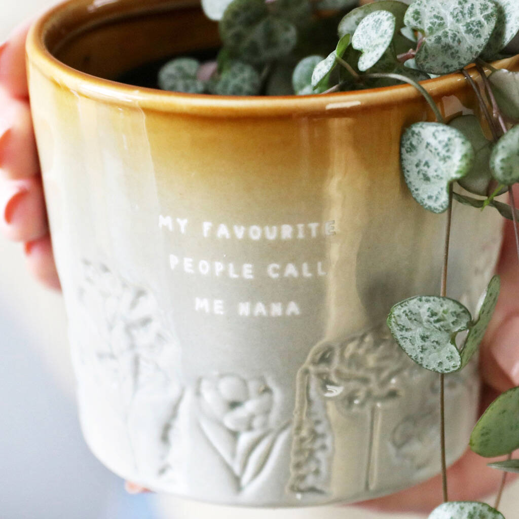 'Nana' Planter With String Of Hearts Plant By Lisa Angel