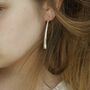 Sterling Silver Polished Armour Drop Earrings, thumbnail 3 of 6