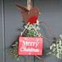 Hanging Robin Merry Christmas Sign Decoration, thumbnail 2 of 2