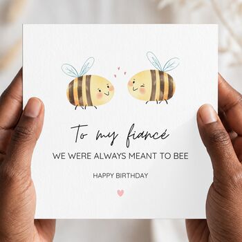 Romantic Bee Pun Husband Birthday Card, Meant To Bee Card For Her Or Him, Any Relationship, 2 of 6