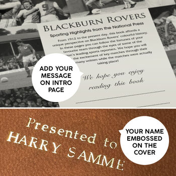 Blackburn Rovers Personalised Football Gift Brfc Newspaper History Book, 11 of 12