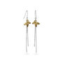 Floral Mixed Metal Drop Earrings, thumbnail 3 of 4