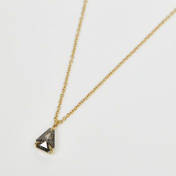 18ct Gold Triangular Salt And Pepper Diamond Necklace, 2 of 2