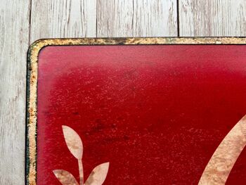 French Metal Kitchen Sign Red Cuisine Wall Plaque 52cm, 7 of 9