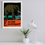 E Is For Elephant Framed Vintage Childrens Print, thumbnail 1 of 4