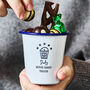Personalised Coloured Enamel Snack Pot For Him, thumbnail 1 of 3