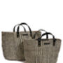 Black And Natural Pinstripe Sisal Shopper, thumbnail 1 of 5