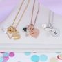 Personalised Childs Heart Necklace With Birthstones, thumbnail 3 of 12