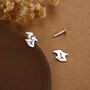 Sterling Silver Chanterelle Mushroom 16 G Flat Back Labret Earrings, thumbnail 5 of 12