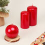 G Decor Grace Red Metallic Shine Pillar Candle, thumbnail 1 of 7