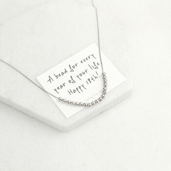 Sterling Silver 18 Beads 18th Birthday Necklace, 6 of 8