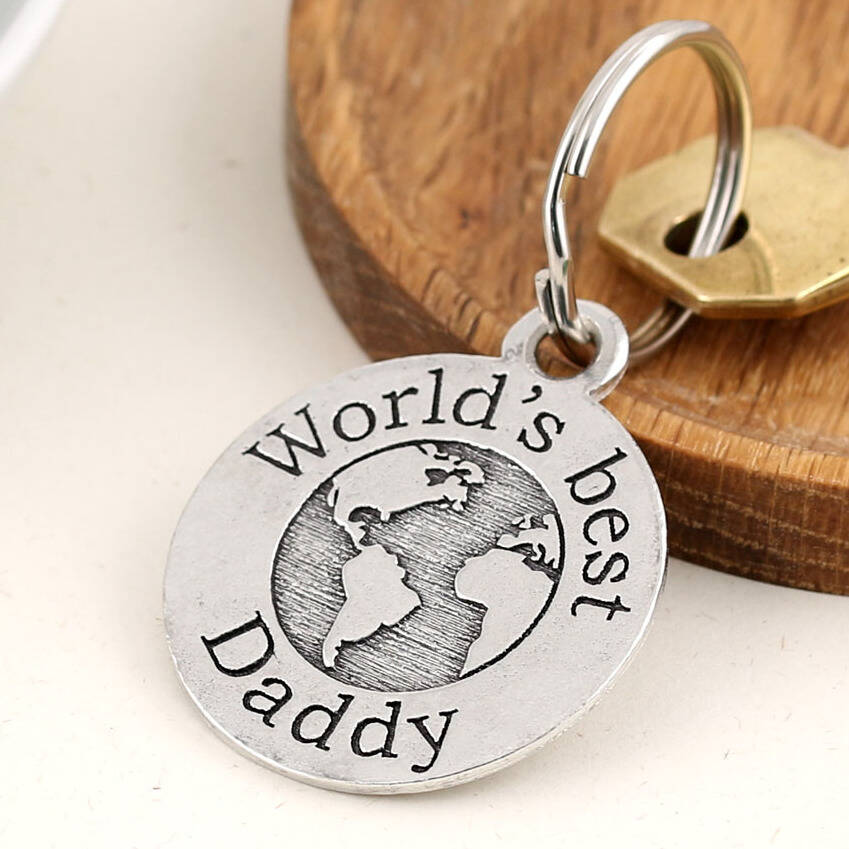 World's Best Dad Or Daddy Gift Pewter Keyring By Multiply design ...