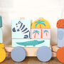 Animal Wooden Train Toy With Personalised Bag, thumbnail 4 of 4