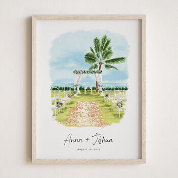 Personalised Wedding Church Watercolour Hand Drawn Sketch – Couple Gift, 7 of 12
