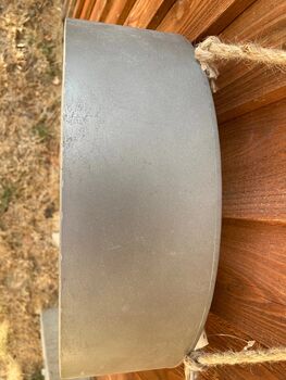 Silver Zinc Hanging Round Wall Planter 35cm Garden Pot, 4 of 9
