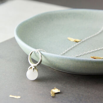 Sterling Silver Moonstone Drop Necklace, 2 of 10