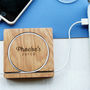 Personalised Chunky Solid Oak Desk Tidy Coaster, thumbnail 5 of 7