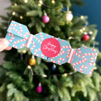 Personalised Origami Christmas Cracker Photo Card, 5 of 6