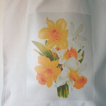 Daffodil Narcissus Print Cotton Tote Bag, 5 of 6