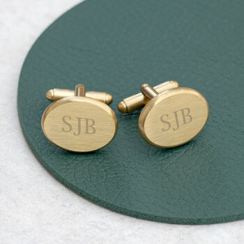 Personalised Men's Gold Plated Oval Cufflinks, 3 of 12