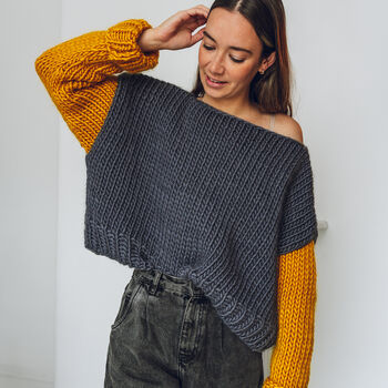 Knit Your Own Beginners Boatneck Jumper Kit, 2 of 12