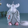 G Decor Frosted Reindeer Companions Hand Finished Winter Wax Candle Figures In White Or Grey, thumbnail 3 of 6