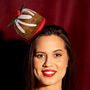 Festive Christmas Pudding Headband Red And Brown Adult Child, thumbnail 1 of 3