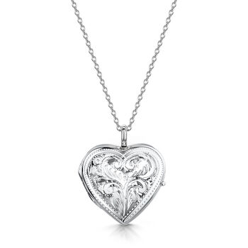 Personalised Silver Heart Locket With Full Scroll, 9 of 12