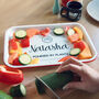 Personalised Vegan Enamel Serving Tray, thumbnail 1 of 5