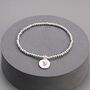 Silver Rose Gold Plate Bracelet Hammered Disc And Pearl, thumbnail 1 of 2